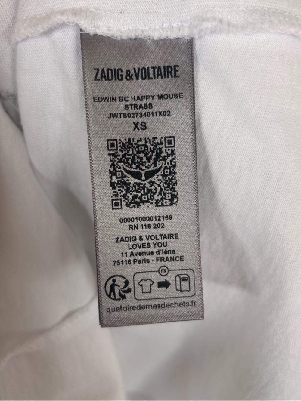 Zadig & Voltaire Graphic Tee NWT White Cotton Skate Cartoon Parisian Cool Shirt - Picture 7 of 10